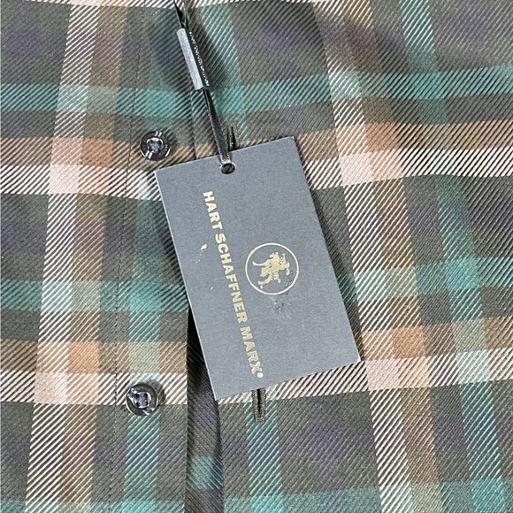 NEW Hart Schaffner Marx Plaid Button Up Shirt Men's Sz XL Long Sleeve Cotton NWT - Picture 9 of 10